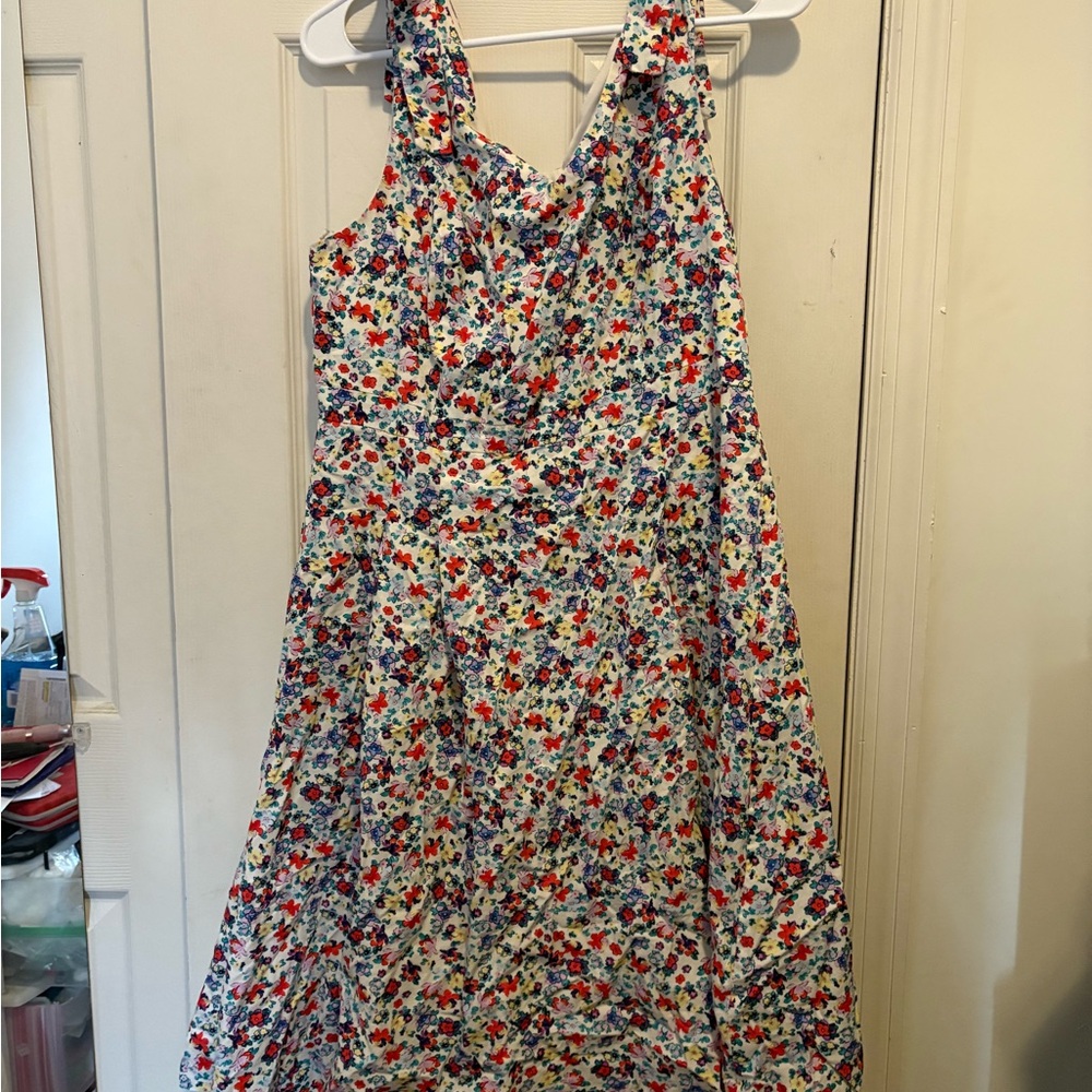Liz Claiborne Floral Dress - Red, Blue, White